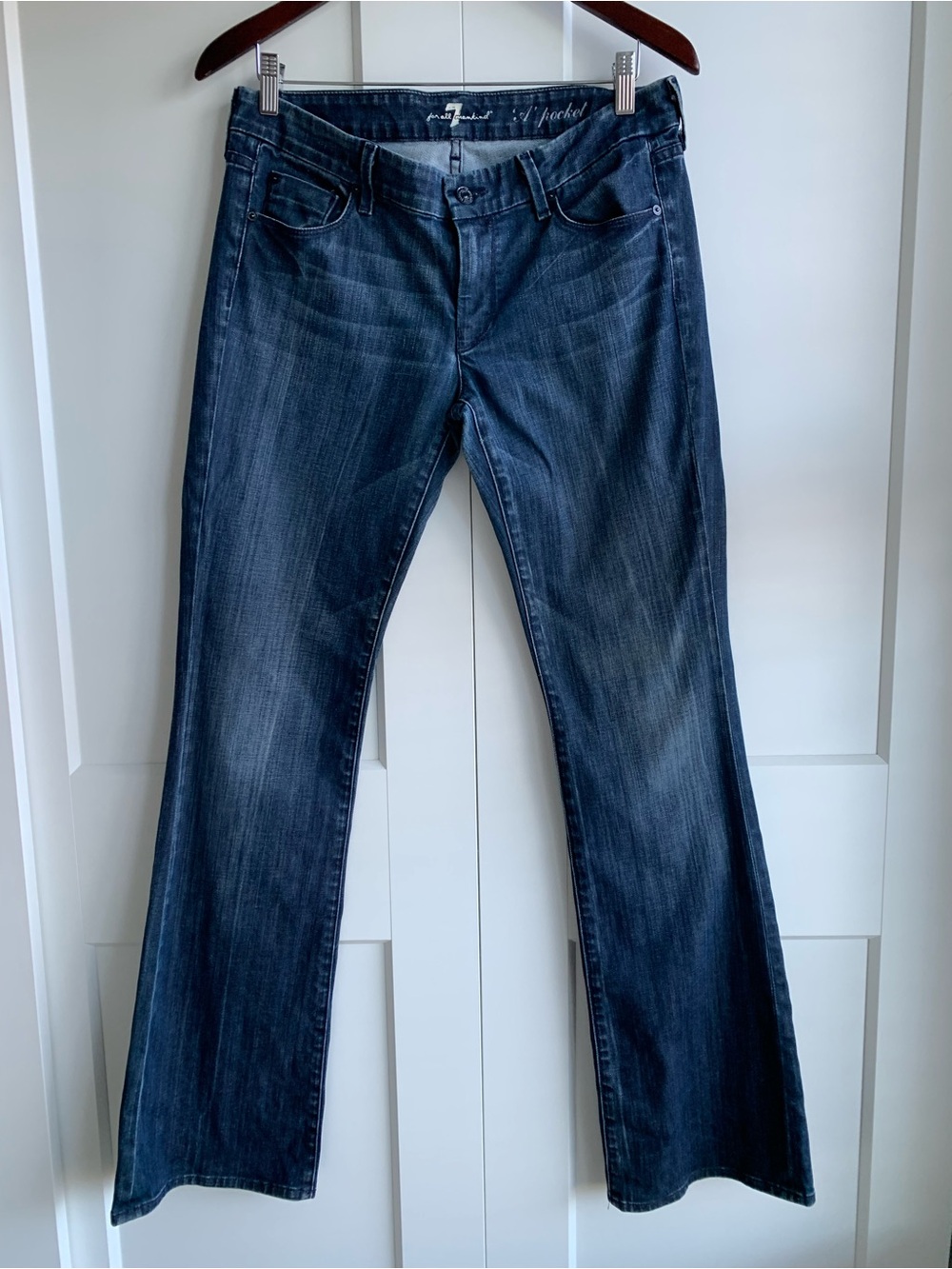 7 for All Mankind Jeans A Pocket Flare low rise Women's size 30 with33.5" inseam